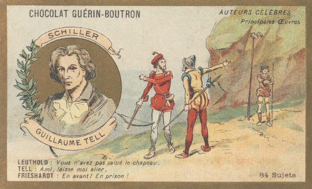 Friedrich von Schiller (1759-1805), Alman şair, oyun yazarı ve yazar, “Guillaume Tell”in yazarı, drama (1804) by French School
