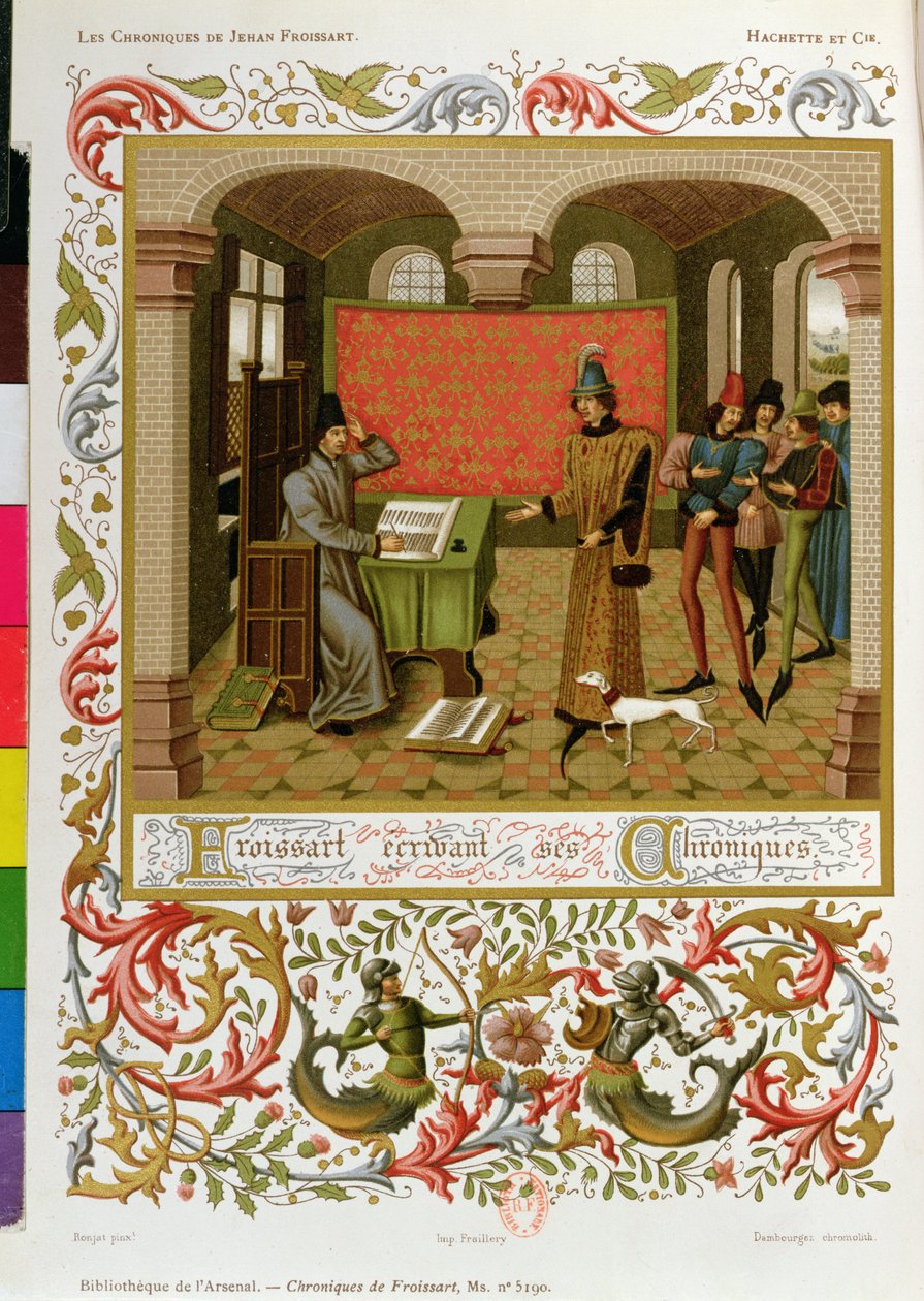 Froissart (1333-140001) kroniklerini yazarken (Bayan 5190