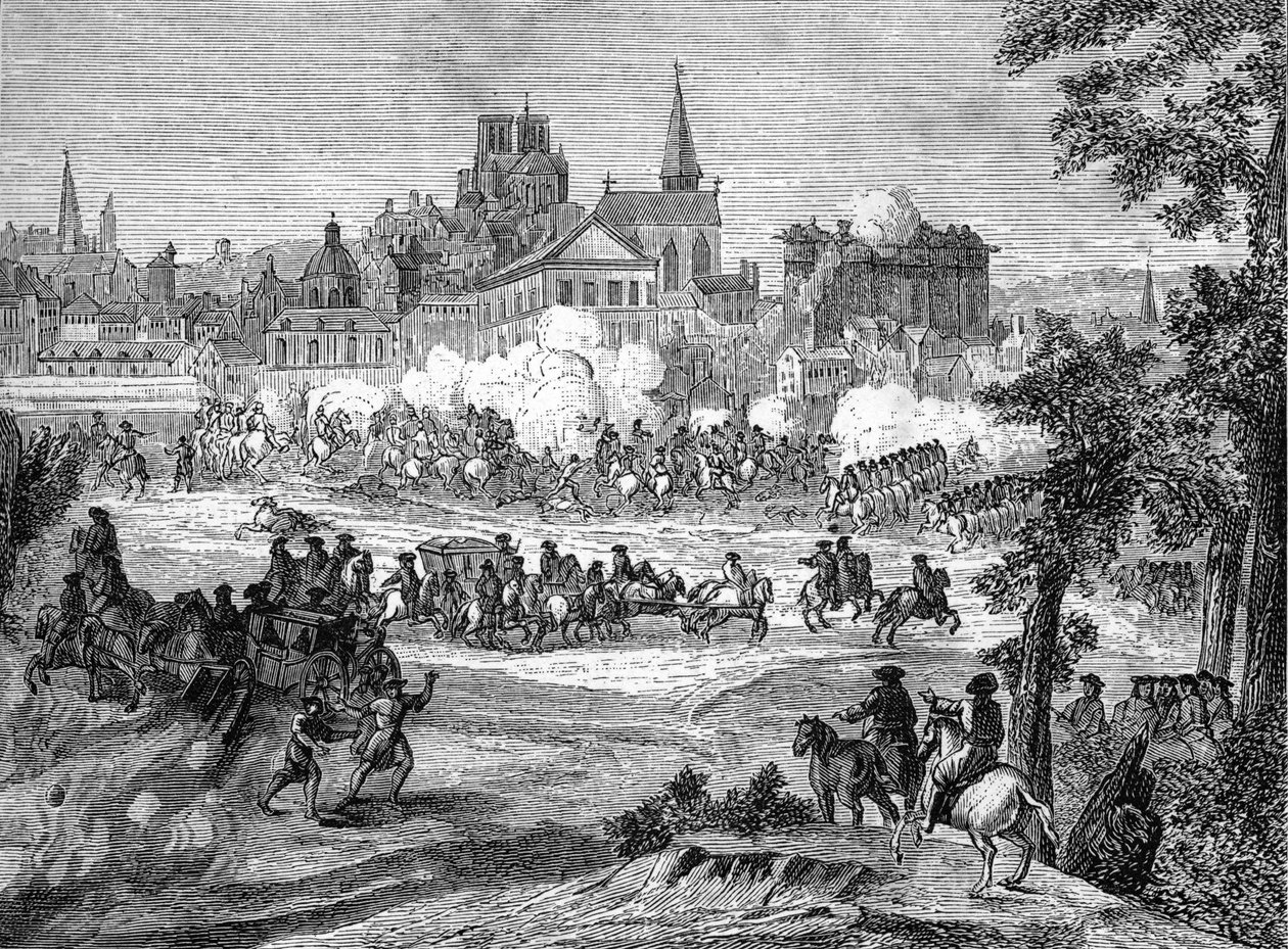 Fronde: Faubourg St Antoine Muharebesi 2 Temmuz 1652'de Paris'te meydana geldi. by French School