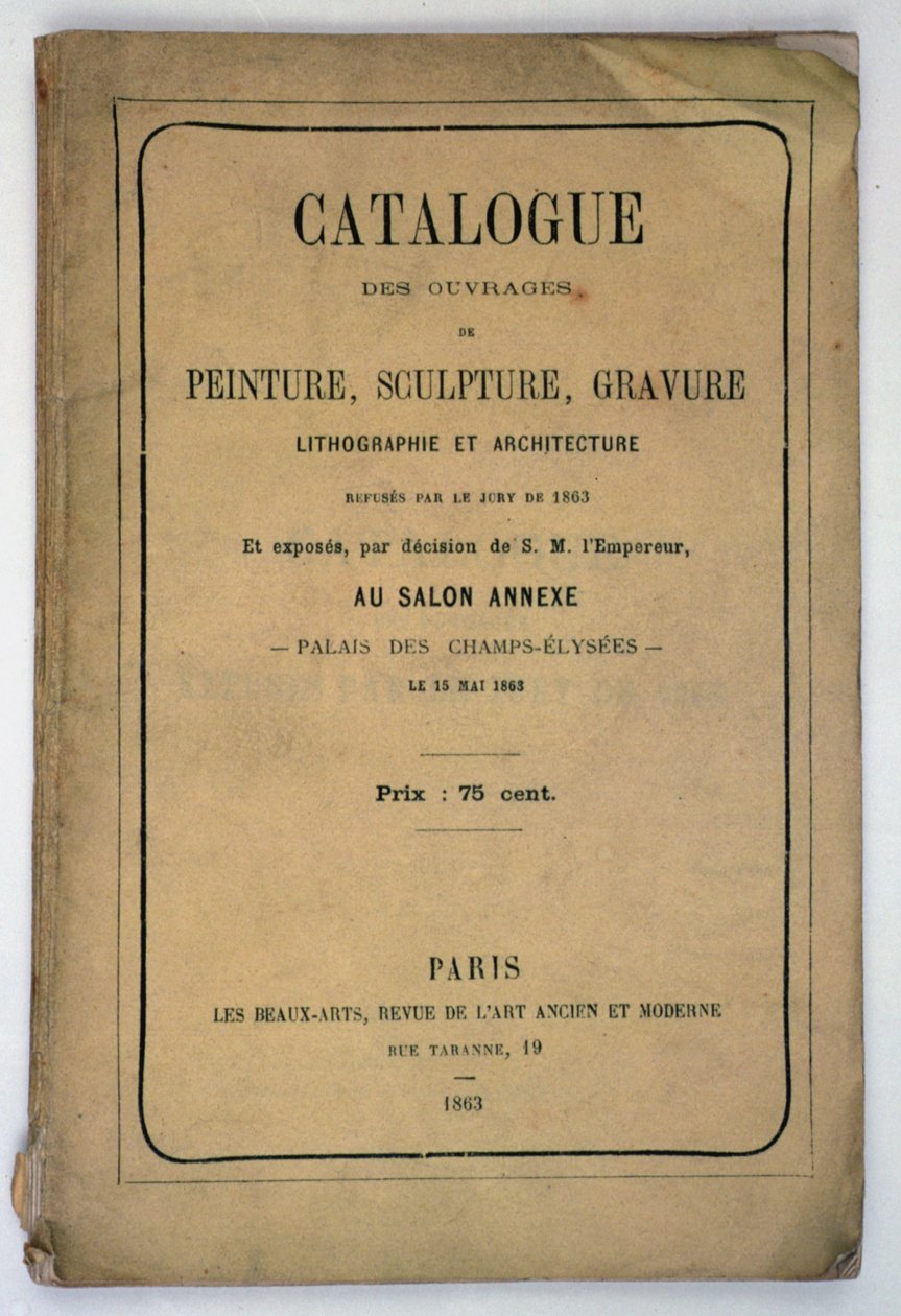 Salon des Refuses kataloğunun ön kapağı, 1863 by French School