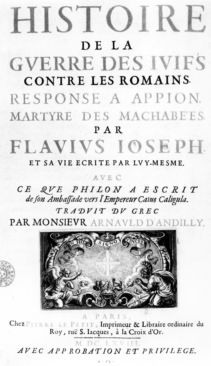 Flavius ​​​​Josephus tarafından, Yahudilerin Romalılara Karşı Savaşı Tarihinin Cephesi, Paris