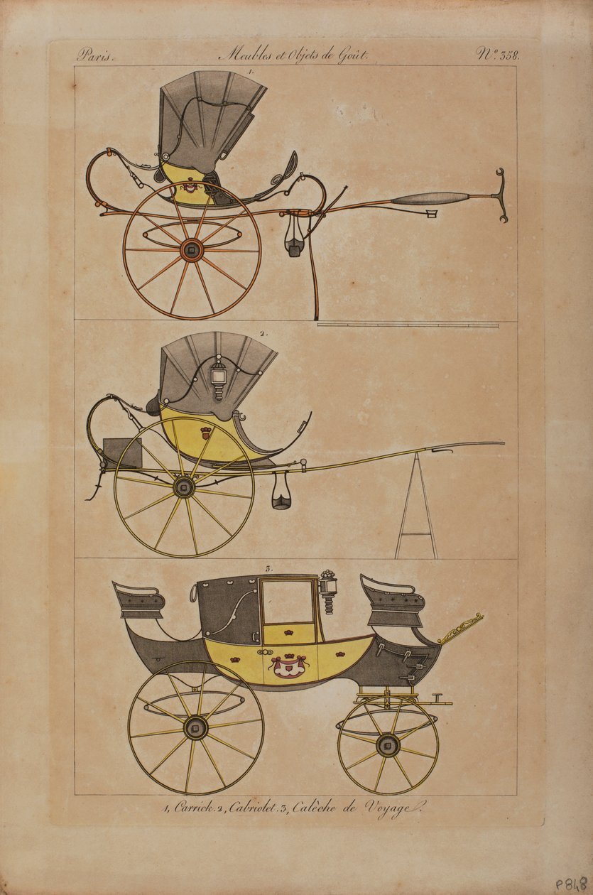 Mobilya ve Zevk Nesneleri (renkli gravür) by French School