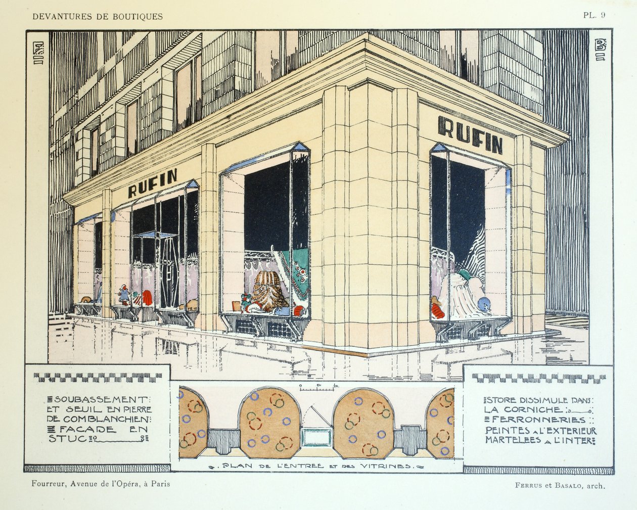 Kürkçü, plaka 9, Louis-Pierre Sezille tarafından Devantures de Boutiques