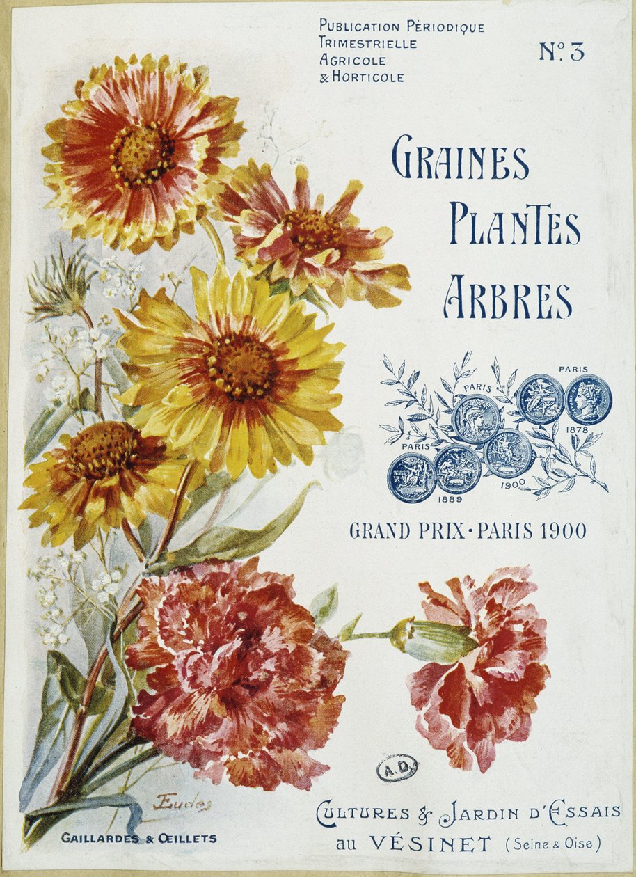 Gaillardes ve karanfiller - “Seeds Plants Trees” dergisinin kapağı, No. 3 by French School