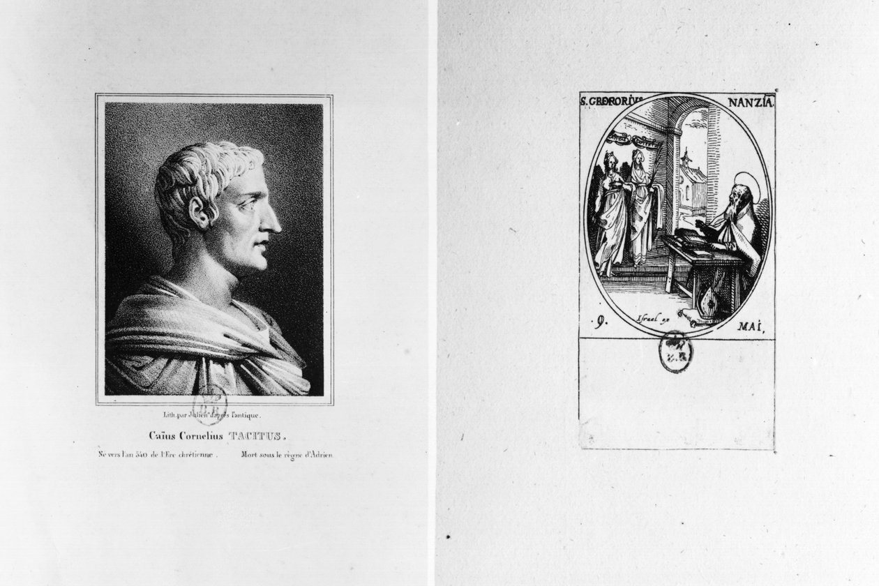 Gaius Cornelius Tacitus (MS 56-c.120), Julien ve Nazianzuslu Aziz Gregory (c.329-c.390) tarafından İsrail tarafından oyulmuş by French School