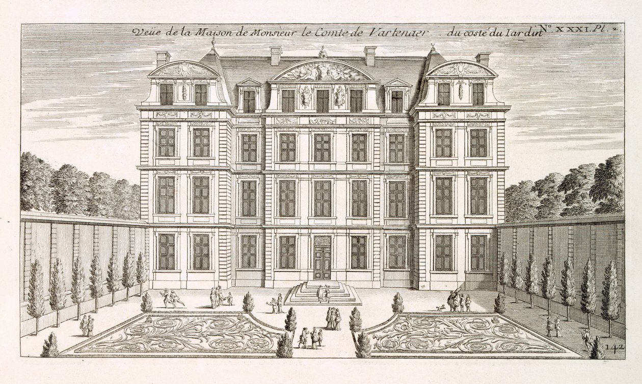 Kont Vartenaers evinin bahçe cephesi, c.1720