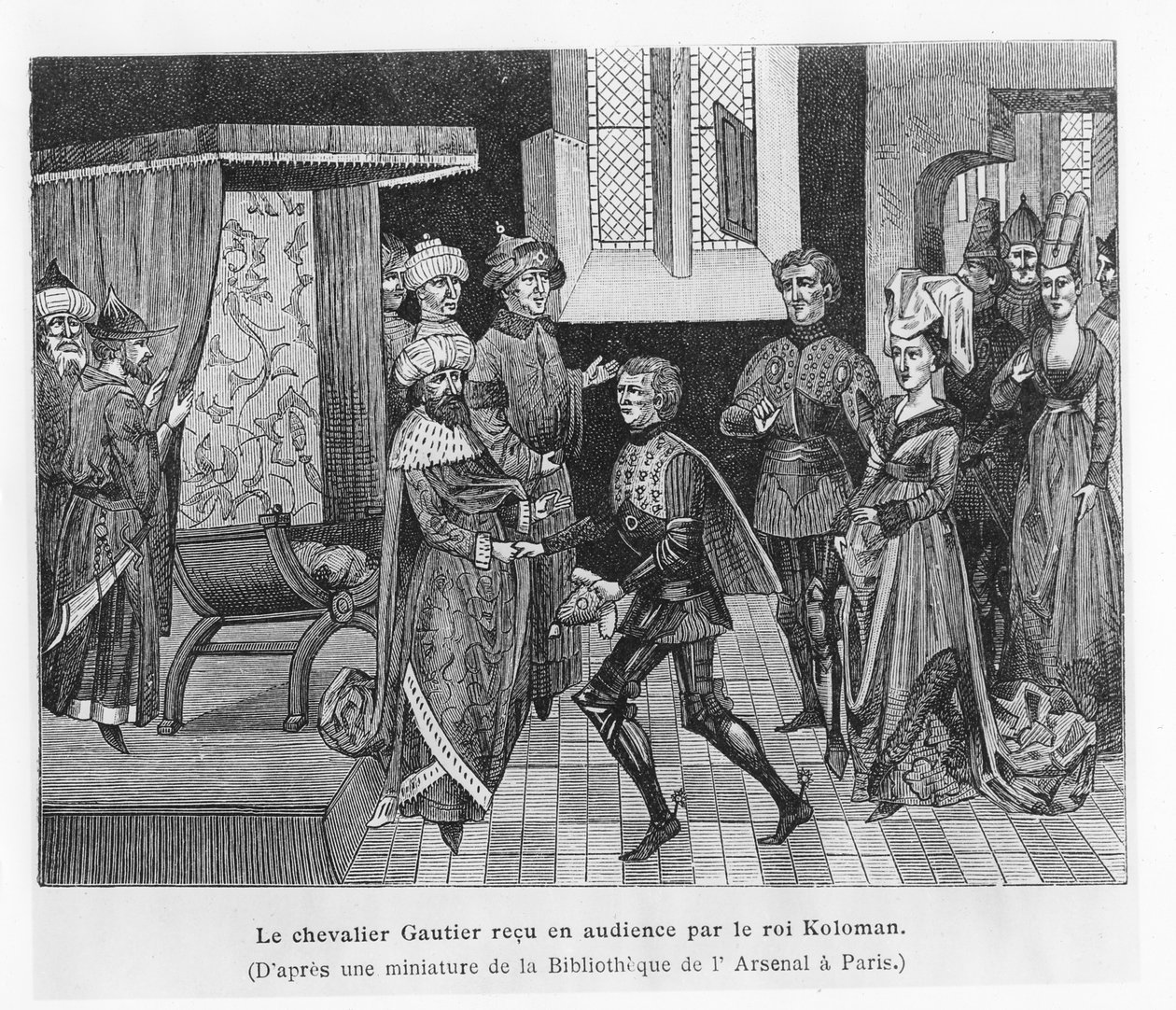Macaristan Kralı Koloman tarafından alınan Gautier (gravür) by French School