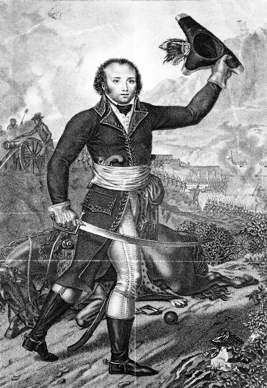 Savaş alanında Fransız Cumhuriyetçi üniformalı General Alexandre Dumas, c.1797 by French School