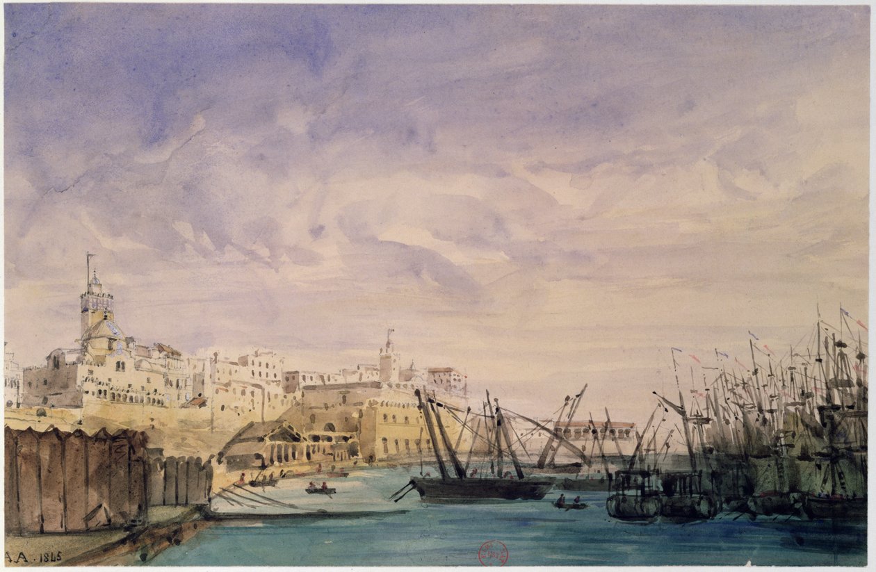Cezayir Genel Görünümü, 1845 (kağıt üzerinde wc) by French School
