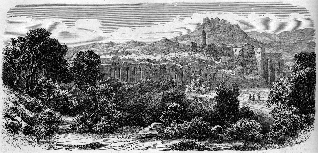 Laverne Chartreuse (12. yüzyıl) kalıntılarının genel görünümü. Var (83) by French School