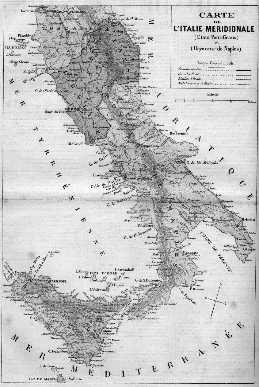1860 yılında Meridional İtalya