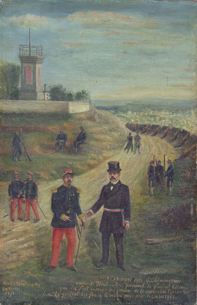 Georges Clemenceau (1841-1929) Montmartre Belediye Başkanı olarak 18 Mart 1871 by French School