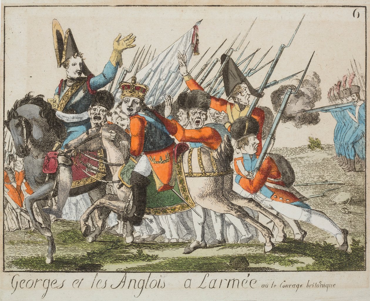 George ve ordudaki İngilizler, c.1803-4 (renkli gravür) by French School