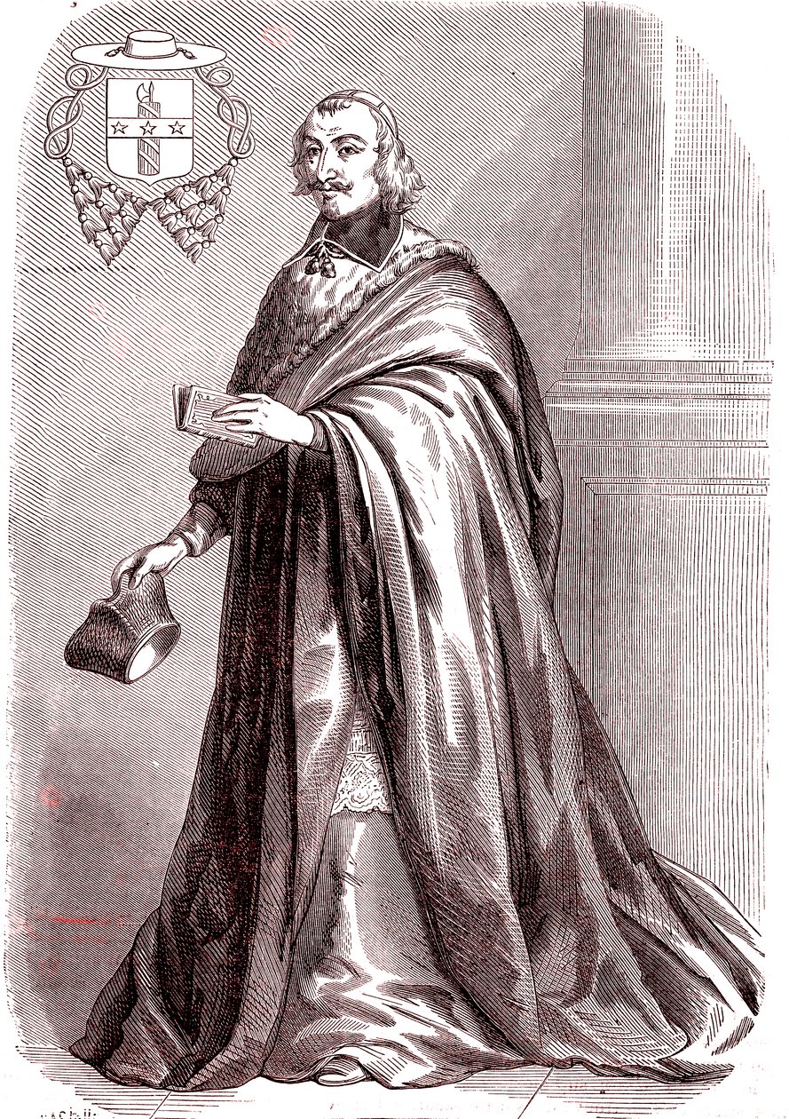 Giulio Raimondo Mazzarino, İtalyan kökenli Fransız kardinal ve diplomat.1865 (gravür) by French School