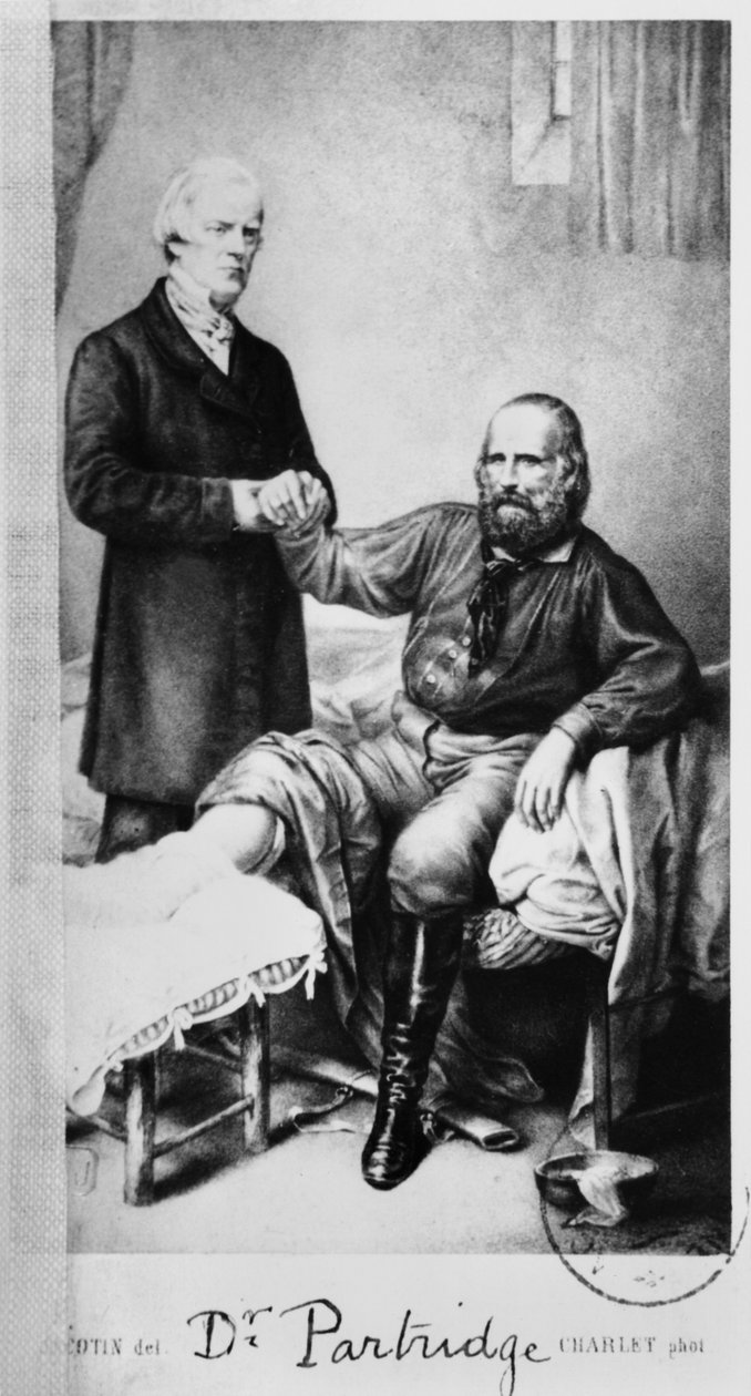 Giuseppe Garibaldi (1807-82), Doctor Partridge ile birlikte, 1862 dolayları by French School