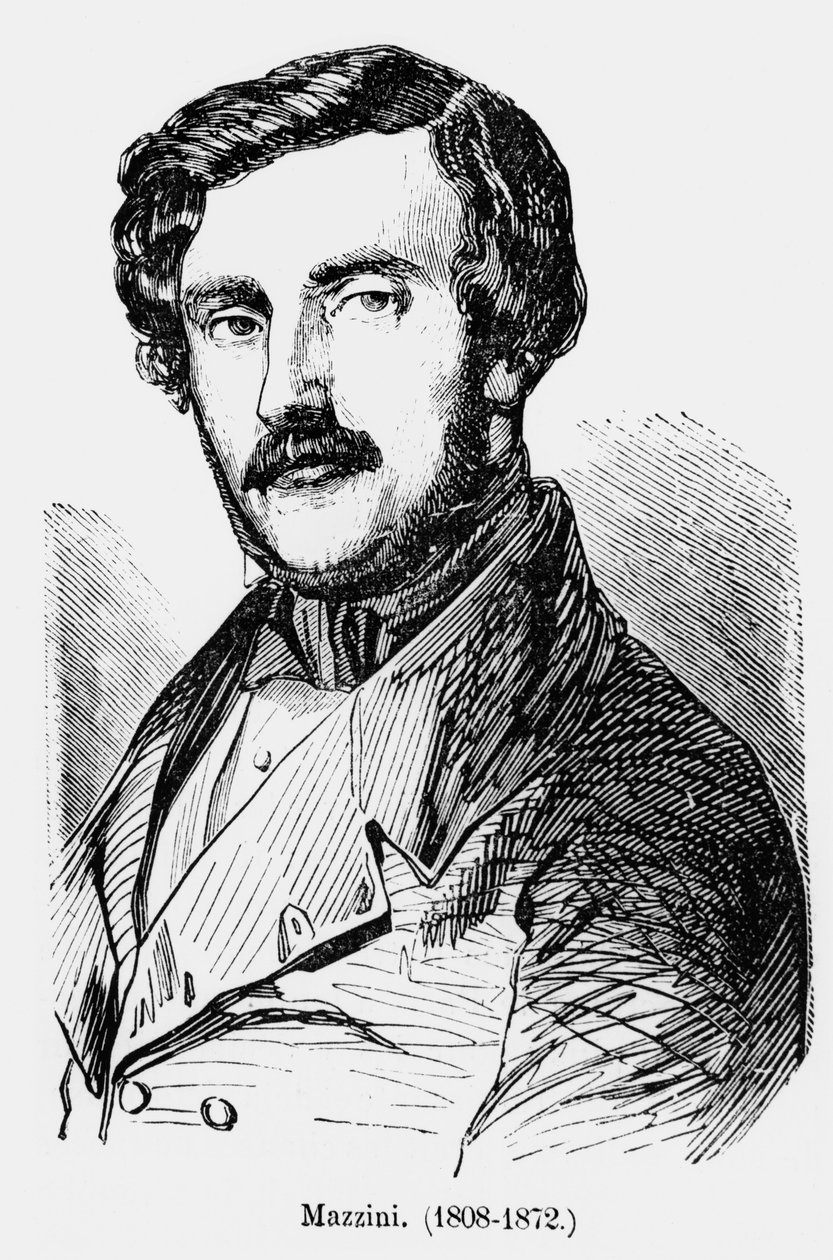 Giuseppe Mazzini (1805-72) c.1850 by French School
