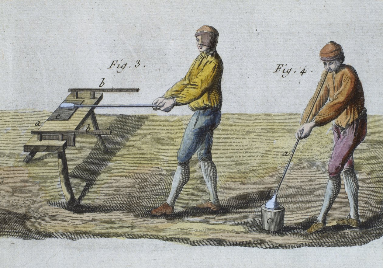 Cam üfleme, detay, Denis Diderot