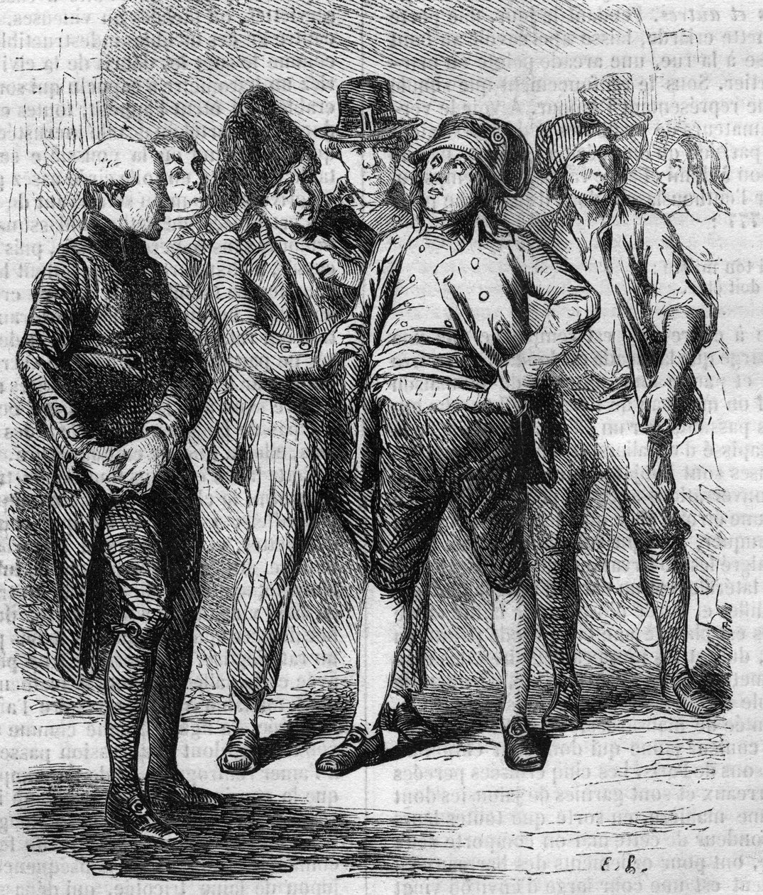 Goriot, Devrim sırasında kendi bölümünün başkanıydı. 19. yüzyılın ortalarında gravür. Honore de Balzac