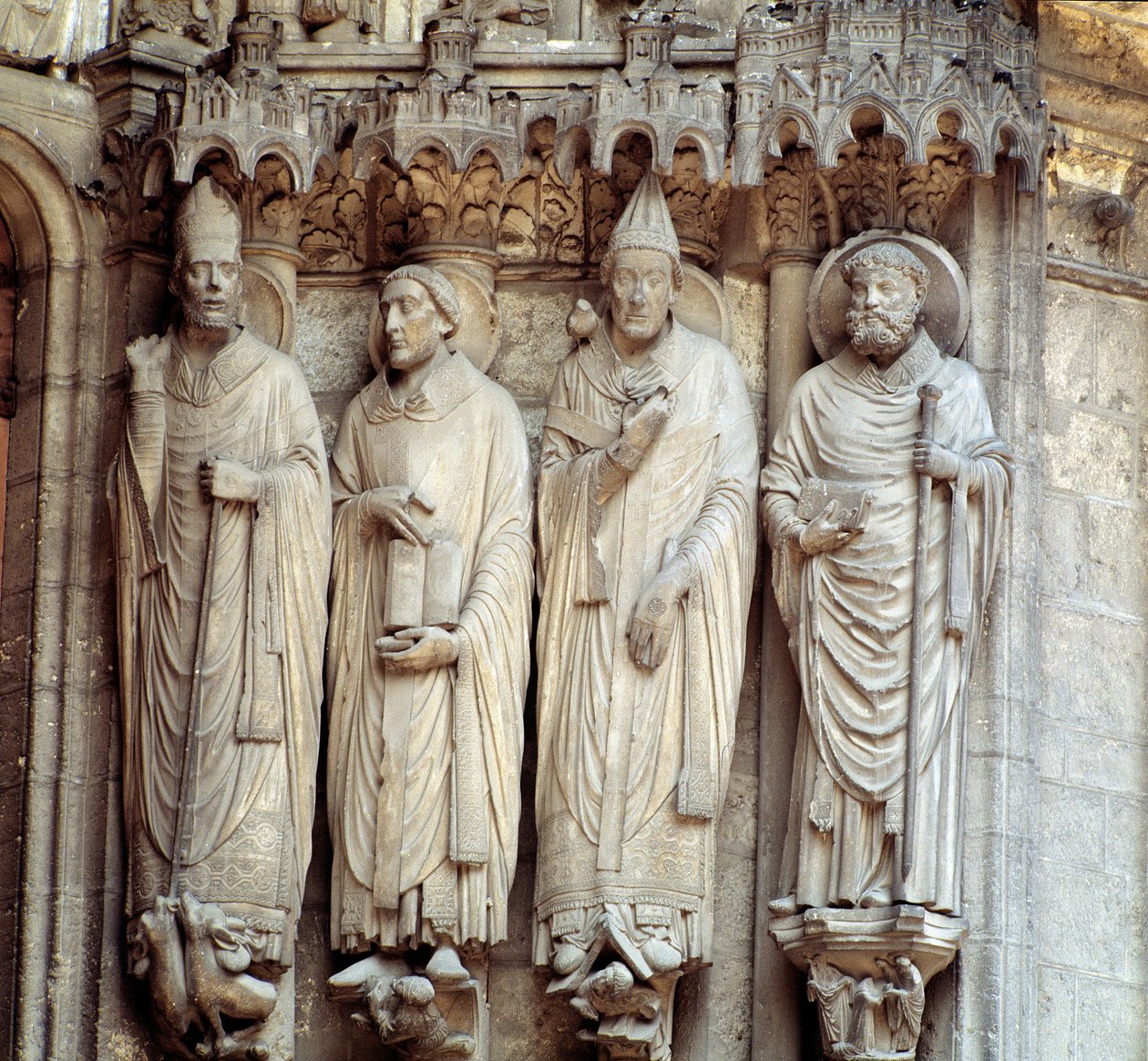 Gotik Sanat: “” Saint Martin, Saint Jerome, Saint Gregoire I ve Saint Avit of Vienna