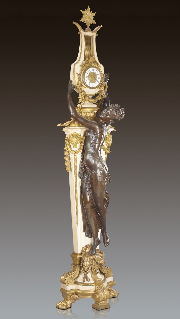 Grande Horloge, önemli ve anıtsal bir kaide saati, Frederic Piat tarafından tasarlandı ve Maison Millet tarafından yapıldı, Paris, c.1890 (ormolu patinajlı bronz ve carrara mermeri) (ayrıca bkz. 362833) by French School