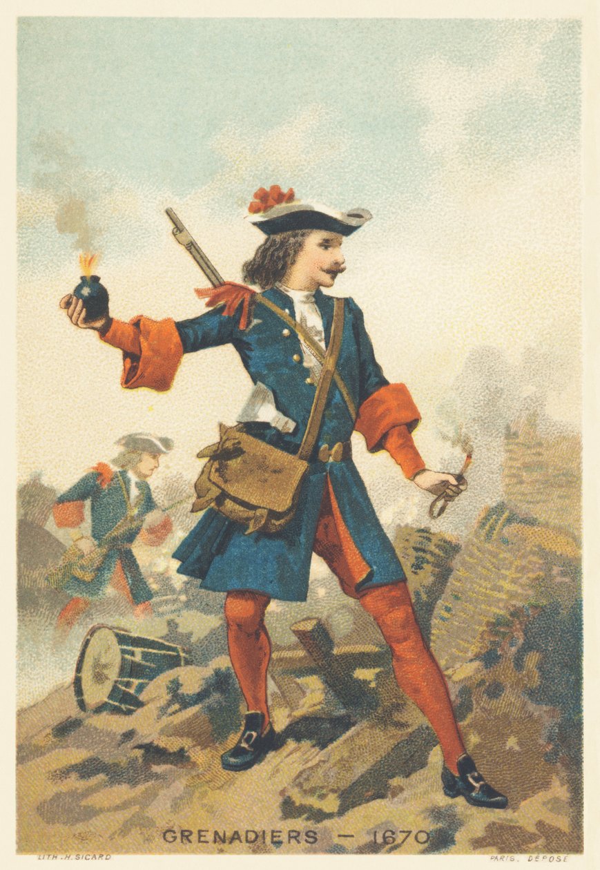 1670 yılında Grenadier by French School