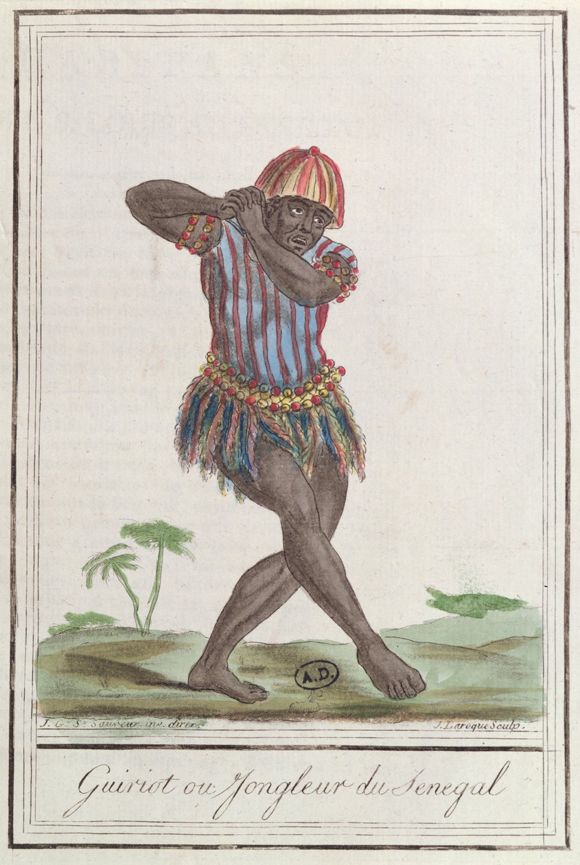 Senegalli Griot veya Ozan, 1796 by French School