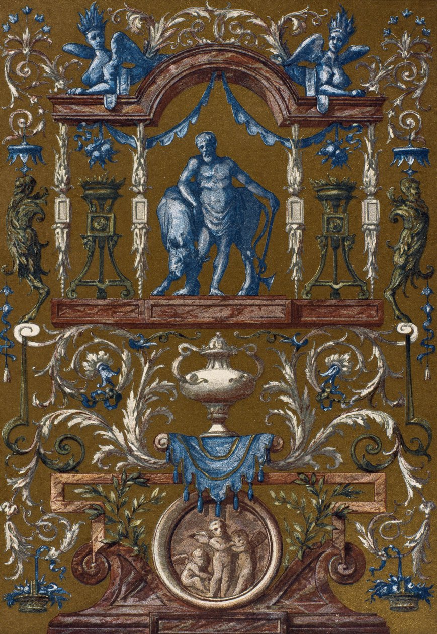 Grotesk, Büyük Jean Berain (1640-1711), Mobilya ve Dekorasyon Sözlüğünden Gravür, Cilt II, Henry Havard by French School