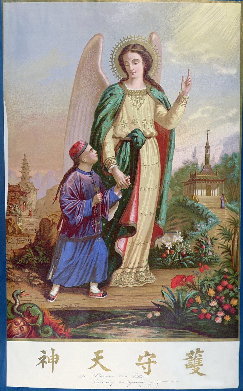 Guardian Angel, Çin pazarı için dini görüntüler by French School