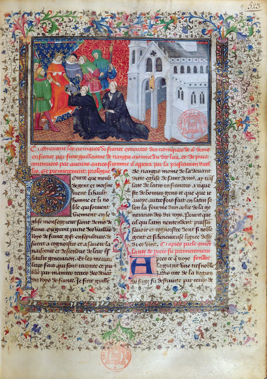 Guillaume de Nangis (d.130033) kitabını 1285-1314 yılları arasında Fransa Kralı IV. Philippe (1268-1314) le Bel
