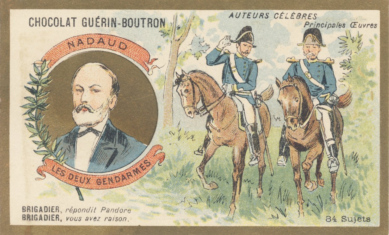 Gustave Nadaud (1820-1893), Fransız goguettier, şair ve söz yazarı, rejim tarafından yasaklanan “Les deux jandarma” veya “Pandora” hiciv eserinin yazarı by French School