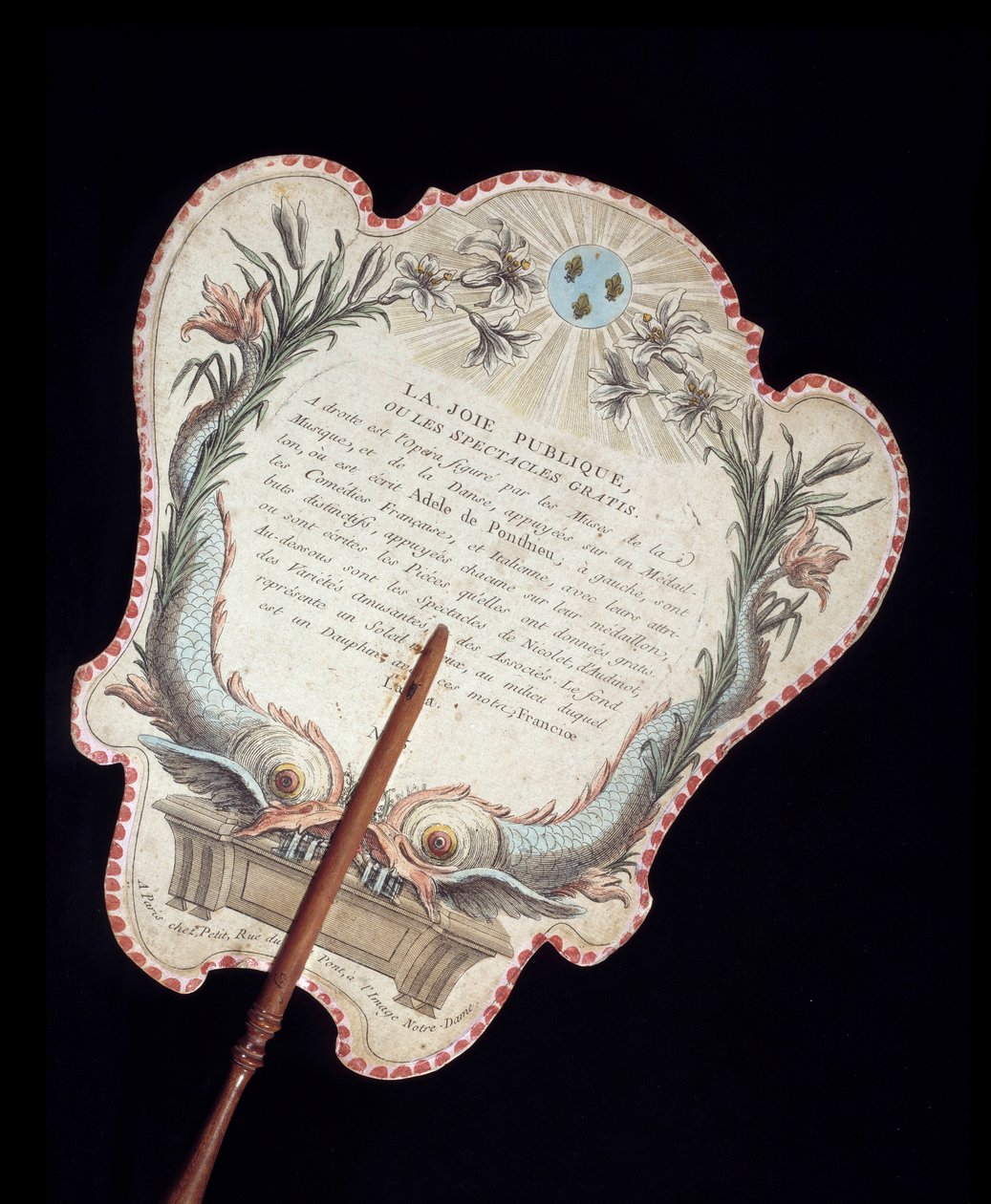 El ekranı. Geri. Yüzü ateşin sıcaklığından koruyan karton üzerine renkli gravür. Fransa 18. yüzyıl. Paris, Musee Carnavalet by French School