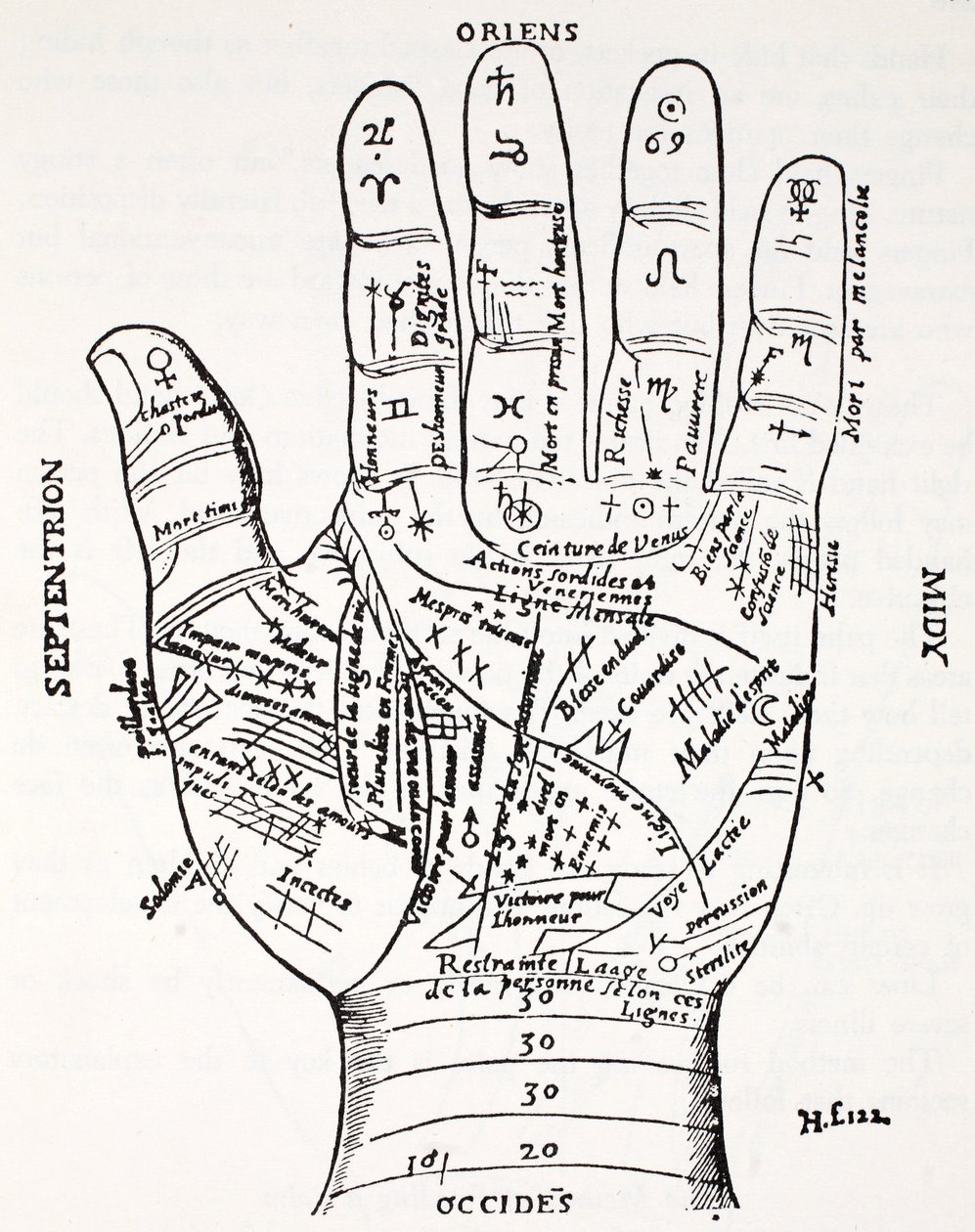 Sembollü el: Kuzey, Doğu, Midy, Batı by French School