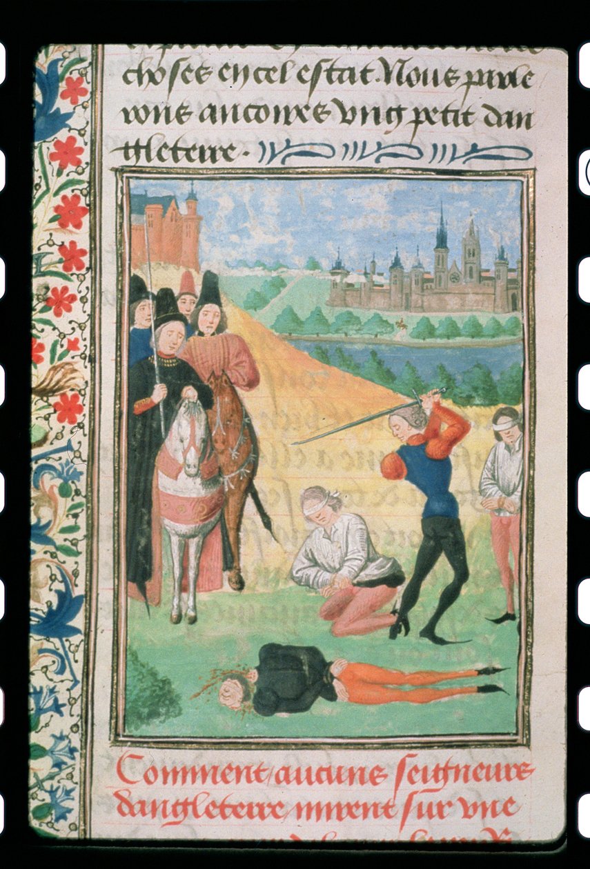 Harl 4380 f.193v Froissart'ın Chronicle'ından (parşömen) II. Richard'ın Destekçilerinin İnfazı. by French School