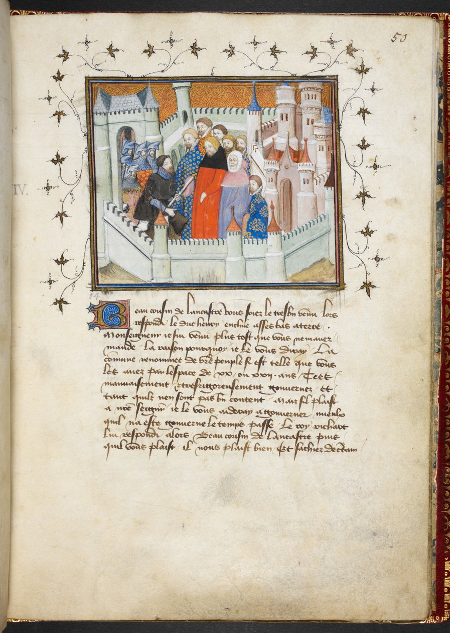 Harley 1319 f.50, Richard II ve Bolingbroke, Flint Kalesi