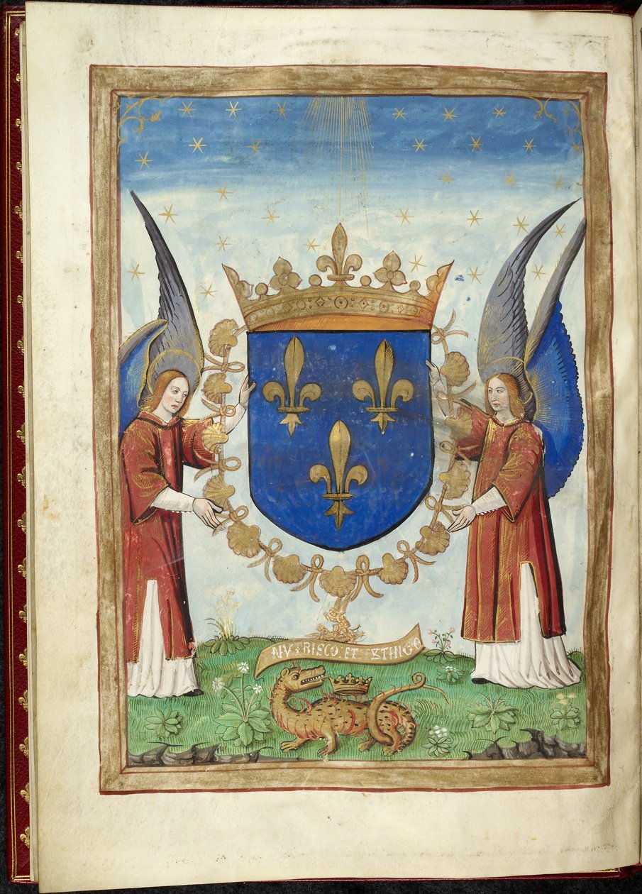Harley 4939 f. 6v, Romalıların Savaşları Tarihinden Armorial sayfa, Appian tarafından, c.1515-17 (parşömen) by French School