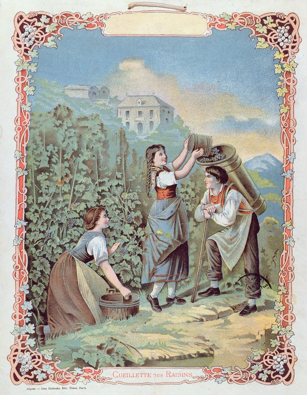 Üzüm Hasadı, bir takvimden, 1880 dolayları by French School