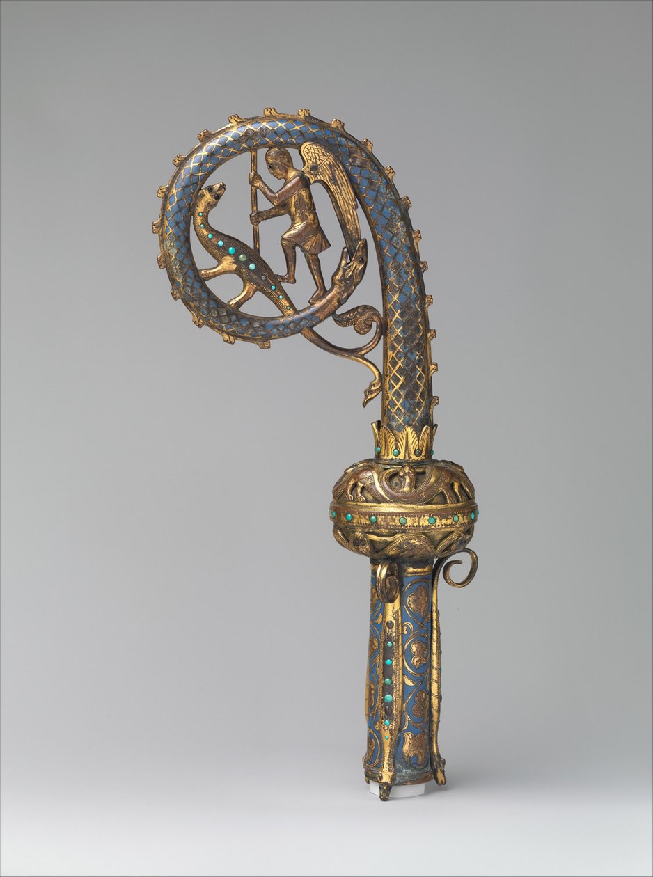 Ejderhayı Öldüren Aziz Michael ile Bir Crozier Başkanı by French School