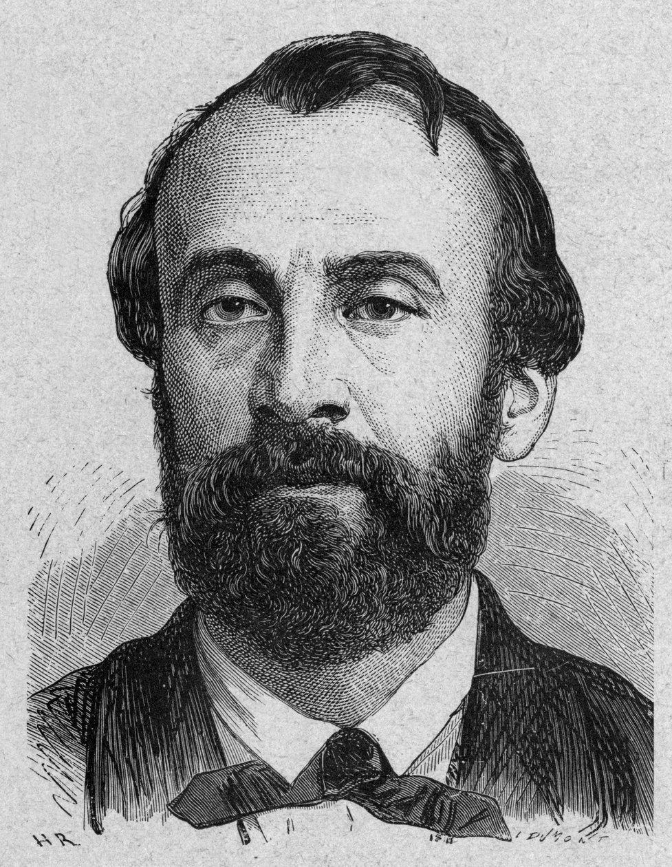 Henri Giffard (1825-1882) Fransız buhar aerostatının mucidi, gravür by French School