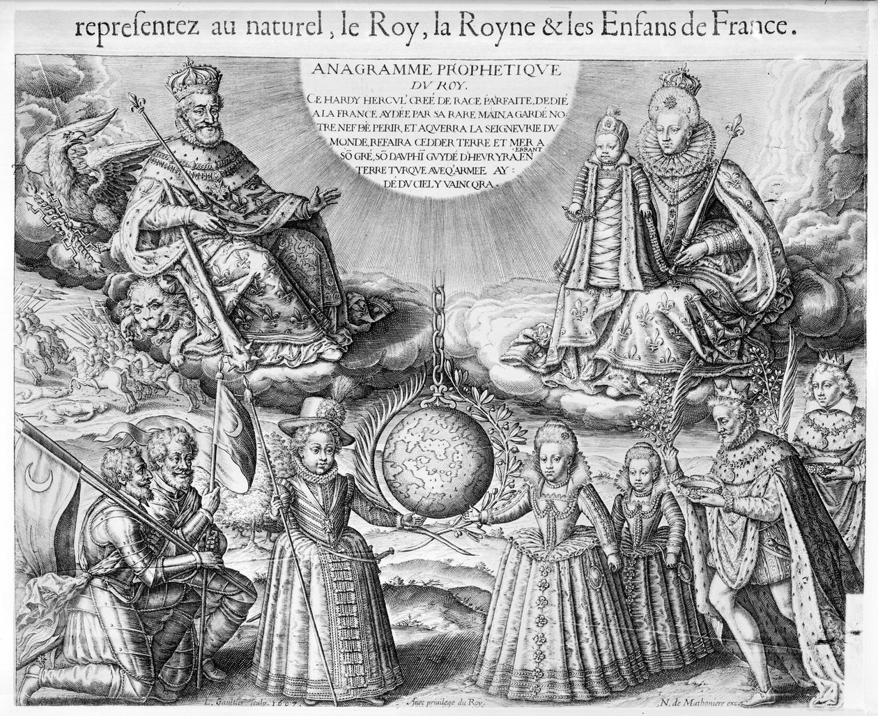 Henri IV (1553-1610) with his Family, 1607   by French School