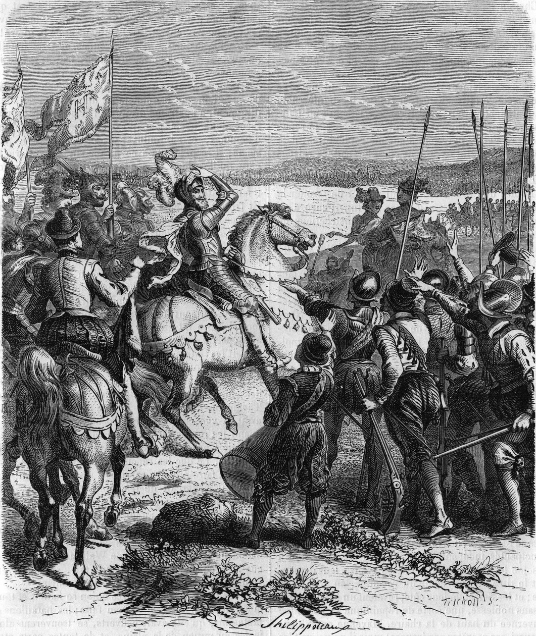 Henri IV a Ivry, 14 Mart by French School