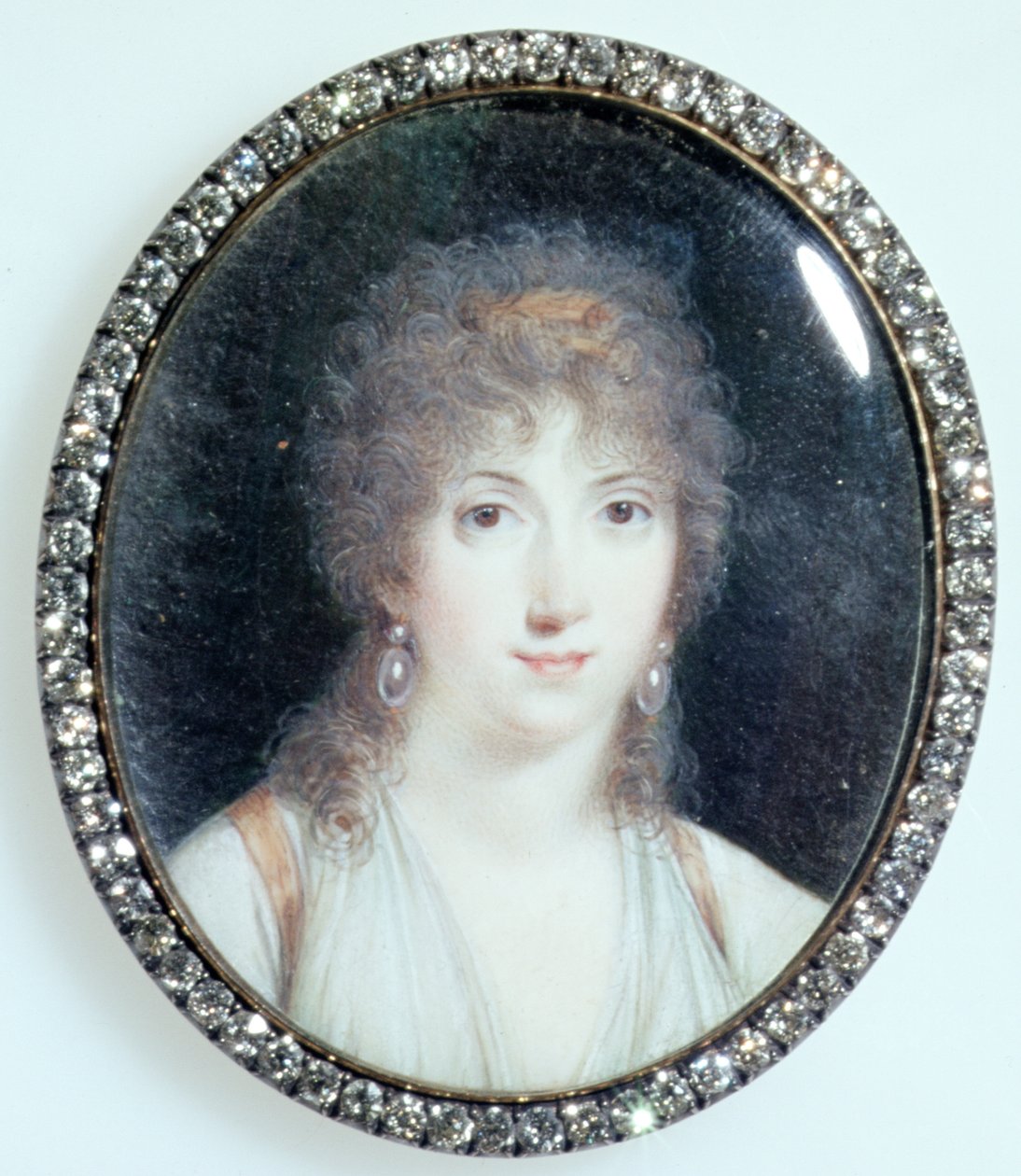 Henriette Lucy Dillon (1770-1853) Marquise de la Tour du Pin Gouvernet, c.1802 (fildişi üzerine wc) by French School