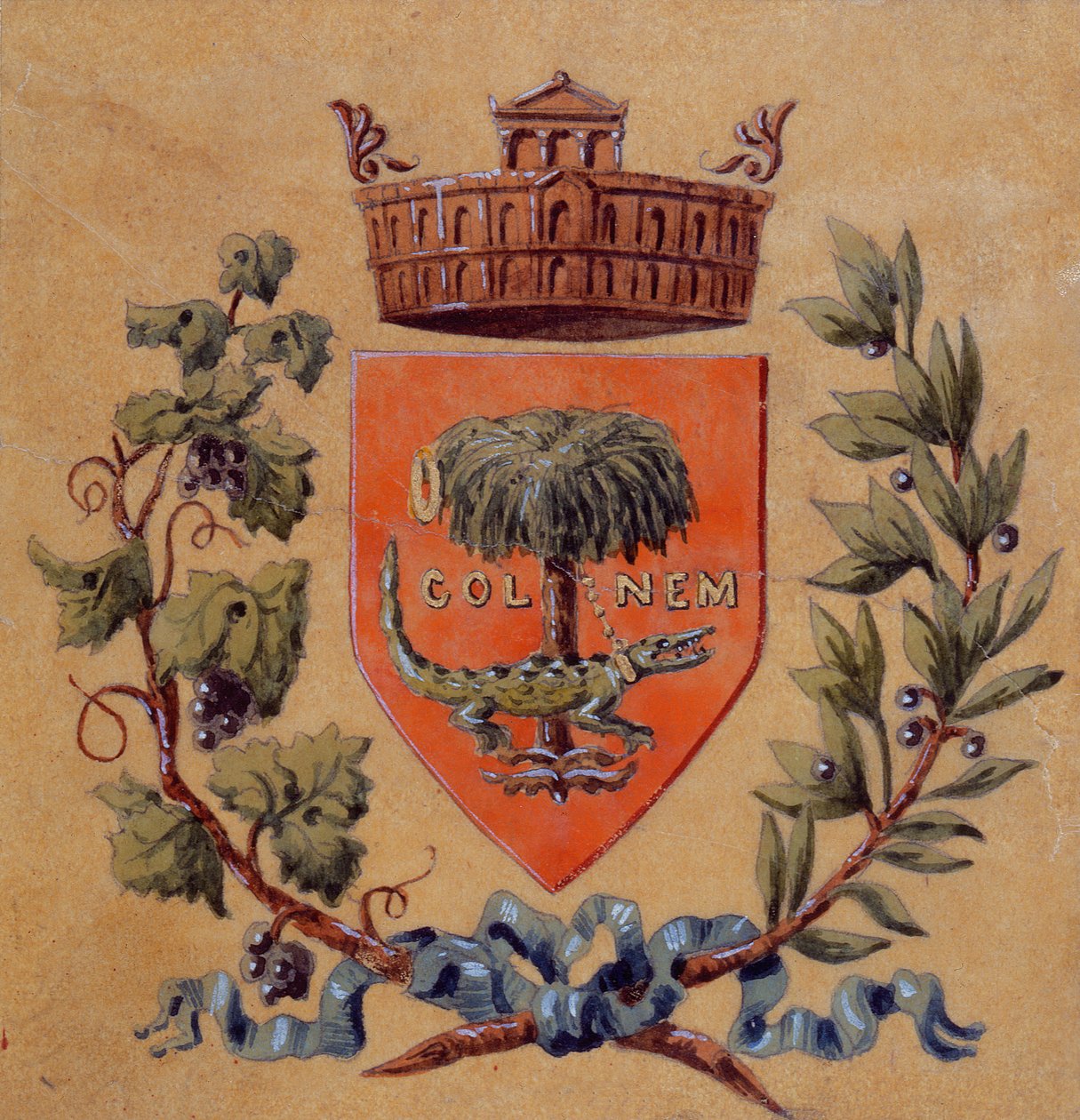 Nimes şehrinin hanedan arması by French School