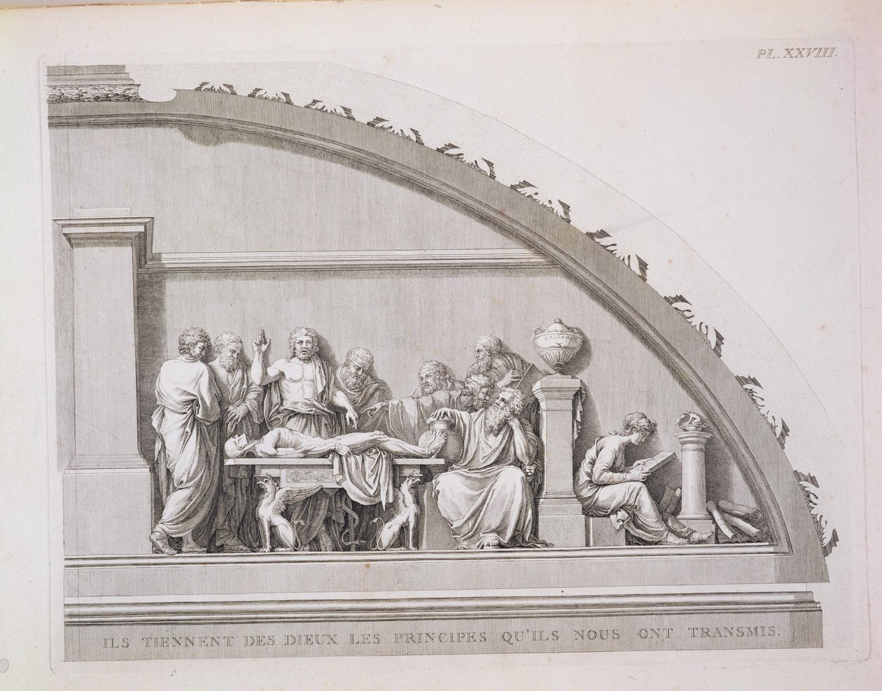 Hipokrat (c.460 BC-c.377 BC) Öğretimi, A Description of the School of the Surgery in Paris, yayınlanmış 1780 by French School