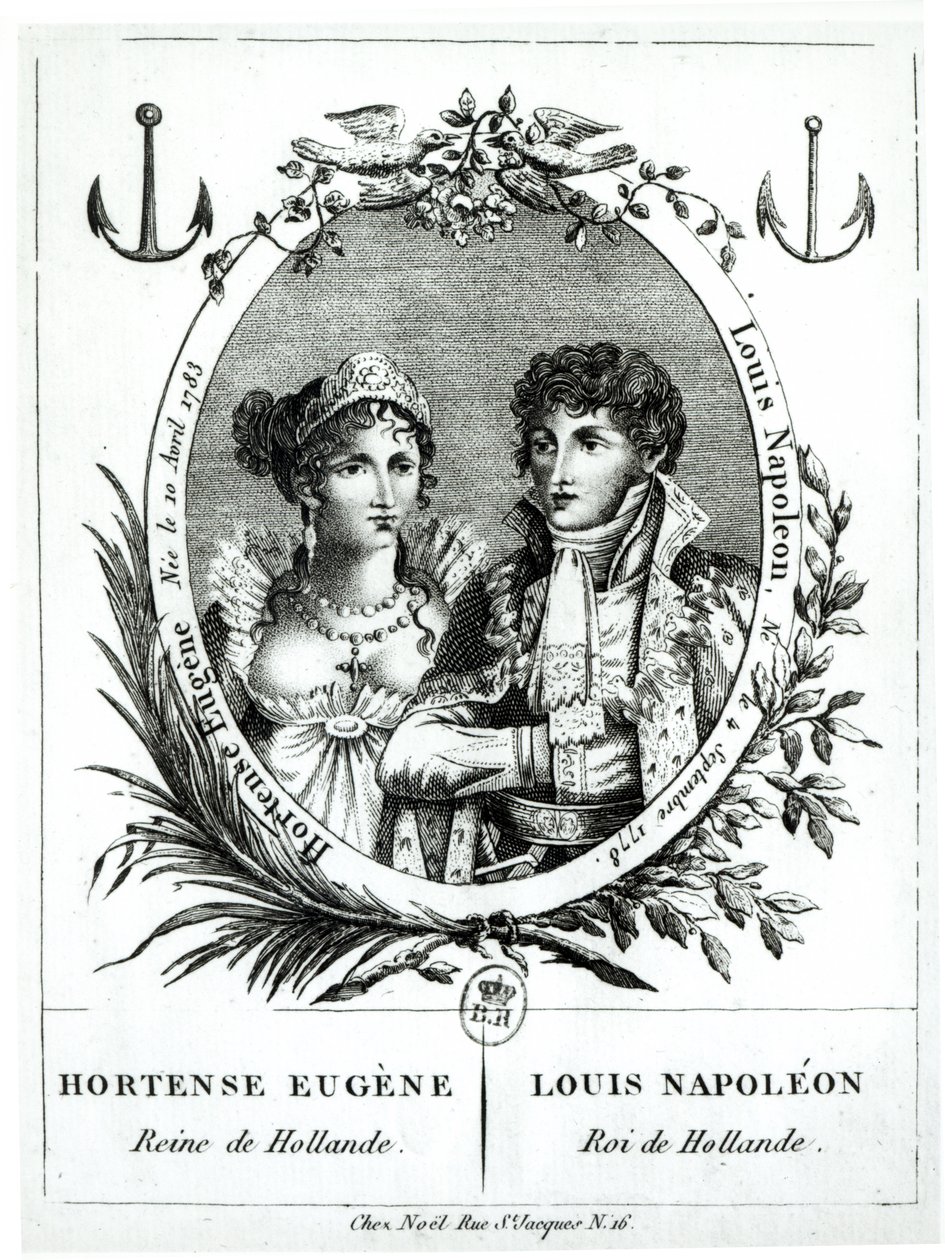 Hortense de Beauharnais (1783-1837) ve Louis-Napolyon Bonapart (1778-1846) by French School