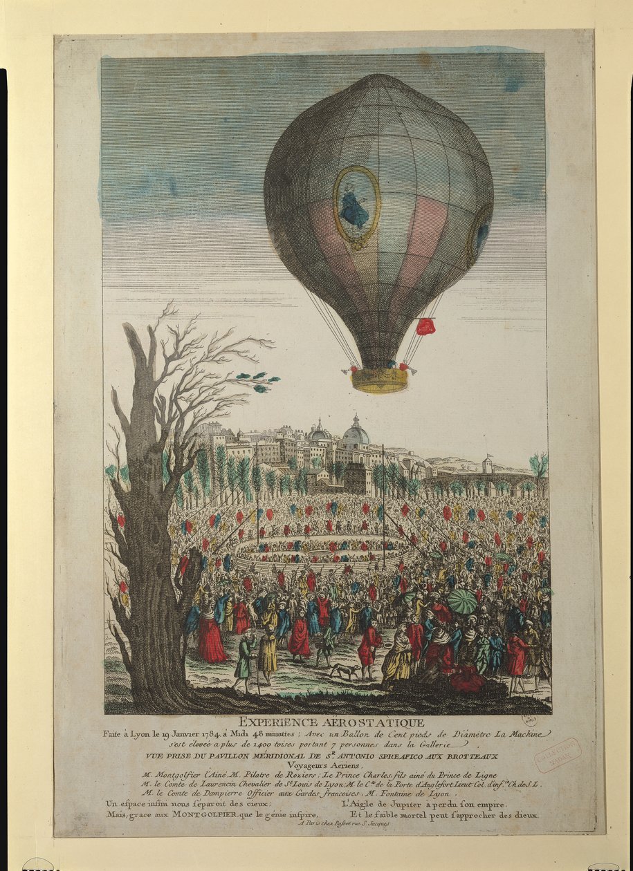 Montgolfier Kardeşler ve Francois Pilatre de Rozier (1754-85) tarafından Lyon