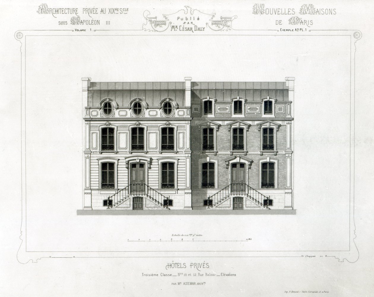 Hotels Prives, 10 & 12 Rue Balzac, Paris, C19th
