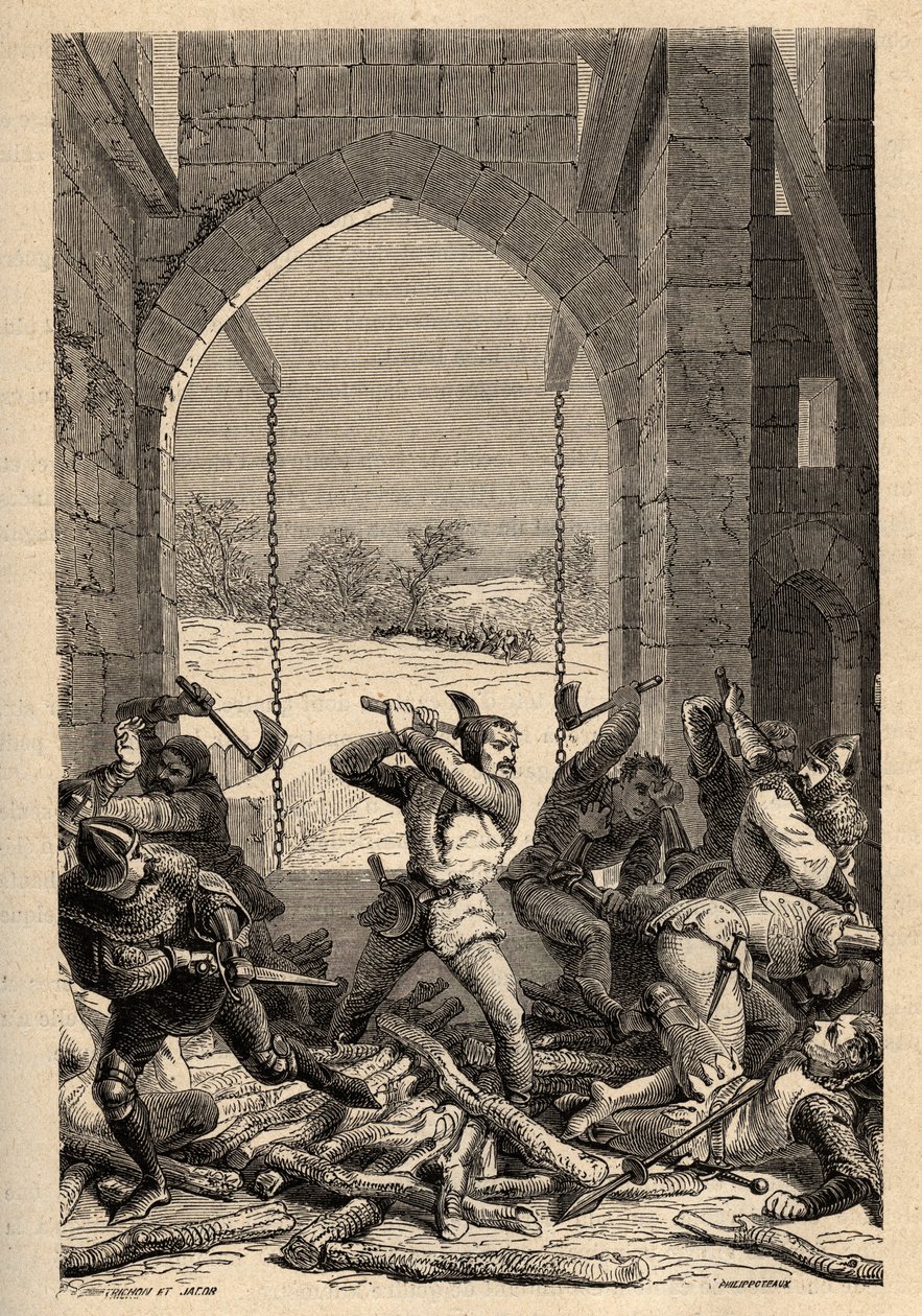 Yüz Yıl Savaşı: “” Bertrand Du Guesclin (1320-1380) tr 1356, Grand-Fougeray, Ille et Vilaine tarafından “La ödül du Chateau de Grand Fougeray” (yüzyılın bir parçası olarak ingilizler tarafından Rennes kuşatması sırasında 1356
