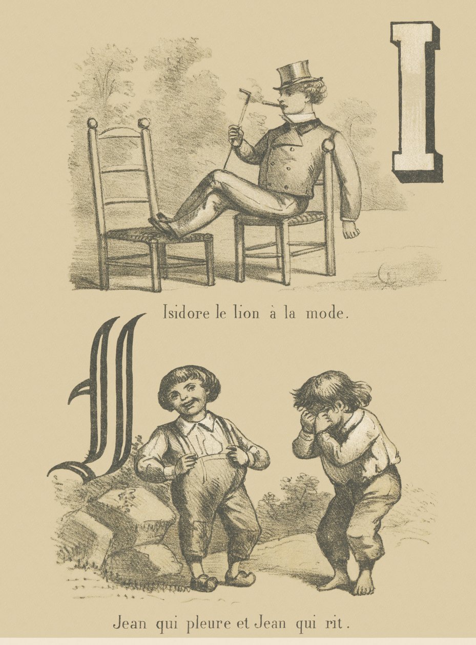 I J: Son moda aslan Isidore/John ağlıyor ve John gülüyor by French School