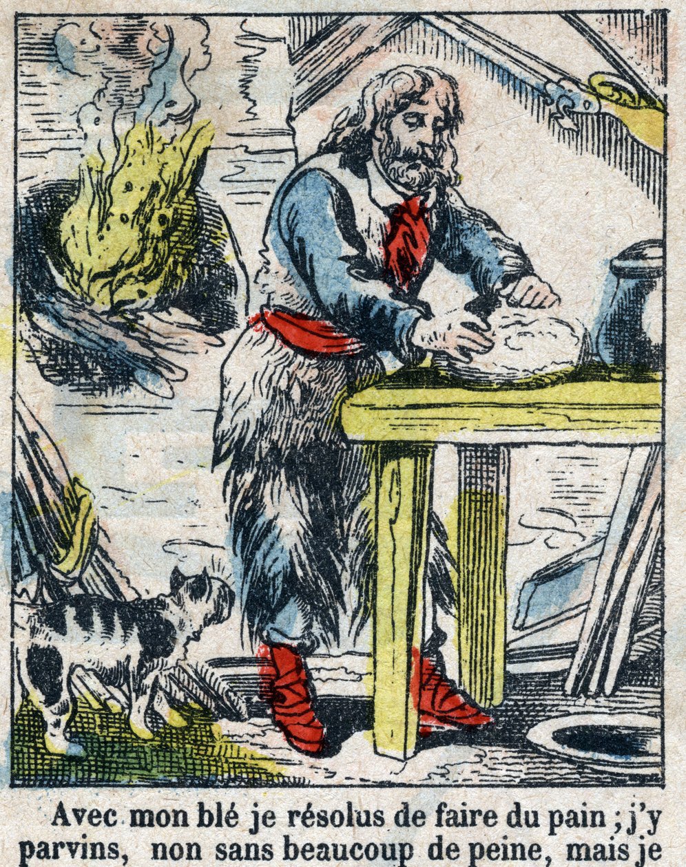 Daniel Defoe (De foe) Kitabı için İllüstrasyon “” Robinson Crusoe””. 19. yüzyılın sonundan epinal görüntüleme. by French School