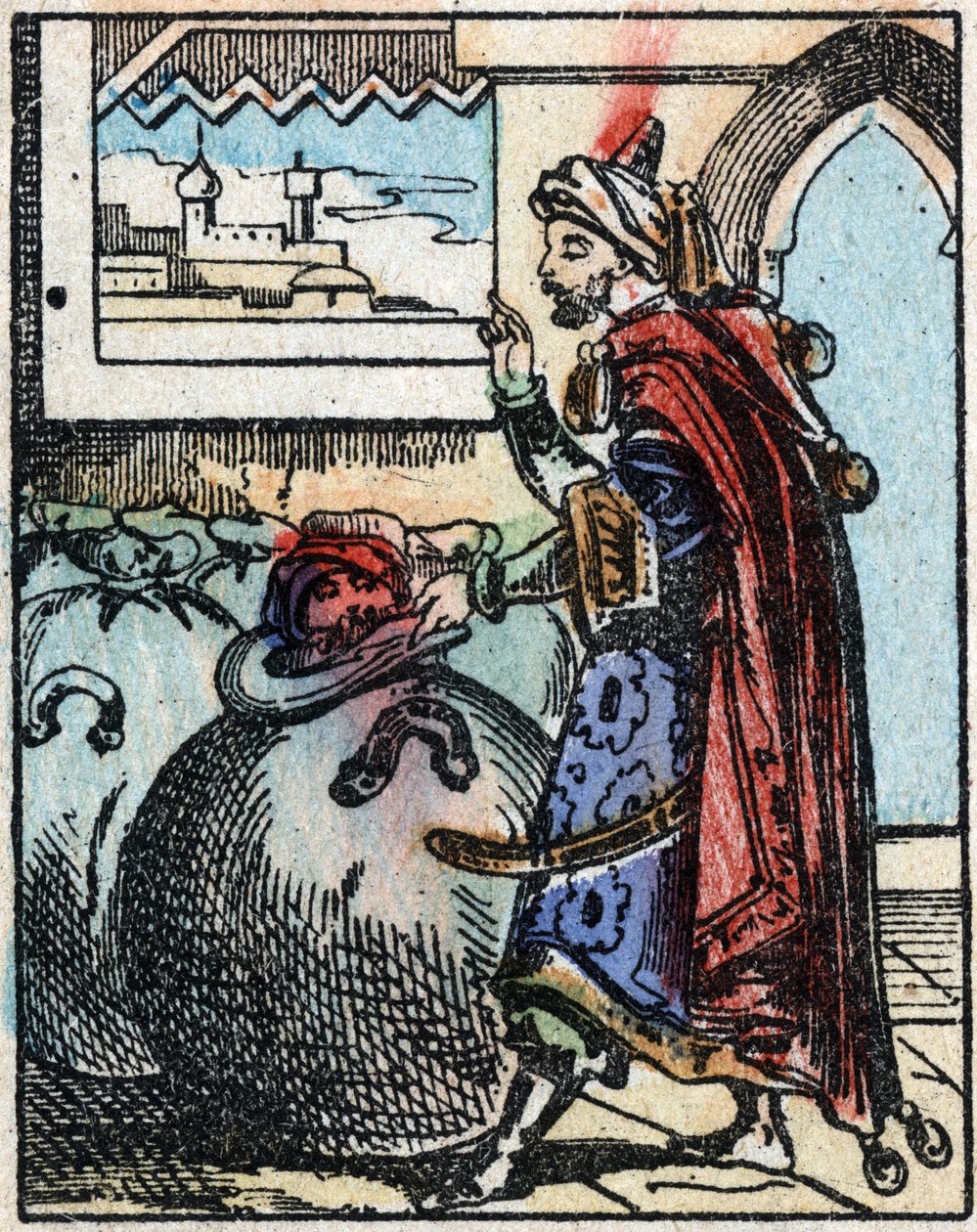 Binbir Gece Masalları için İllüstrasyon. Ali-Baba (Ali Baba).Imaging Pellerin
